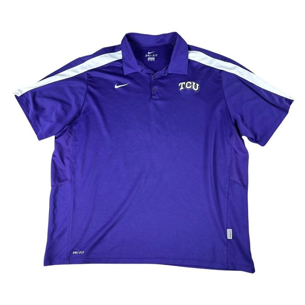 Nike TCU Horned Frogs‎ Polo Shirt Mens 3XL Purple Short Sleeve Golf NCAA